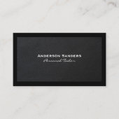 Chique Zwart Modern | Lux Executive-leder Visitekaartje (Voorkant)