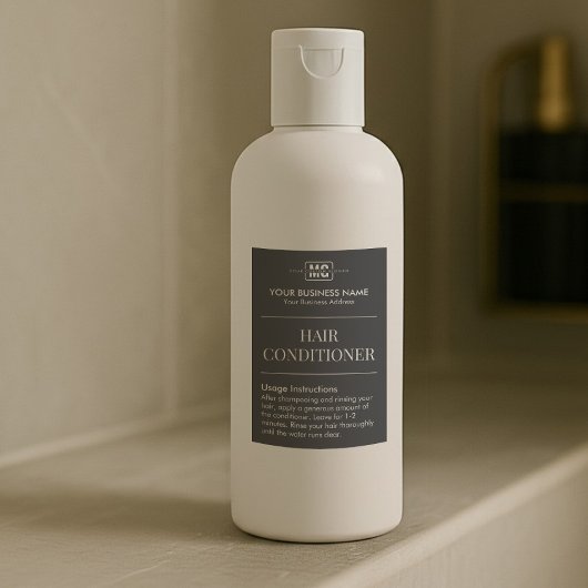 Chique Zwart Monogram Haarshampoo Voorzieningen La Voedselcontainer Etiket