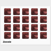 Chique Zwart Rode Confetti Bedankt Sticker (Vel)