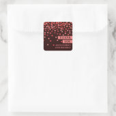 Chique Zwart Rode Confetti Bedankt Sticker (Tas)