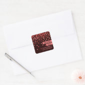 Chique Zwart Rode Confetti Bedankt Sticker (Envelop)