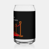 Chique Zwart & Rode Tapijt Zoet 16e Verjaardagsfee Blikvorm Glas (Links)