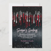 Chique zwart rood glitter druppels Kerstmis Nieuwj (Voorkant)