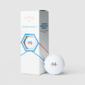 Chique Zwart Rood Monogram Golfballen (Verpakking)