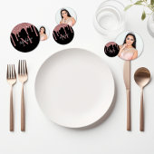 Chique Zwart Roos Goud Glitter Drips Verjaardag Confetti