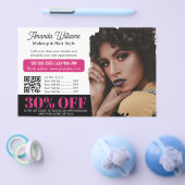 Chique Zwart Roze Beauty Salon Promo Korting Flyer (Enkel)