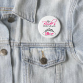 Chique zwart roze de entourage bruidsfeest van de ronde button 5,7 cm (In situ)