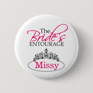 Chique zwart roze de entourage bruidsfeest van de ronde button 5,7 cm
