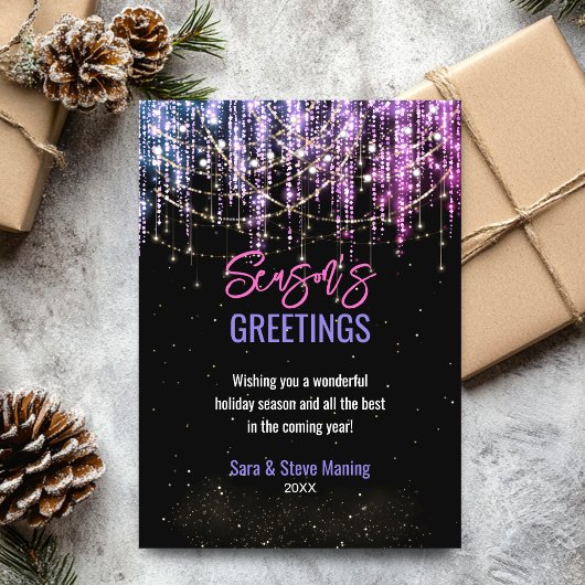 Chique zwart roze glitter lichten Kerstmis nieuwja