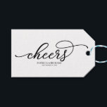 Chique zwart script juicht wijnfles Labels Cadeaulabel<br><div class="desc">Fancy zwart-wit proost wijnfles Labels</div>