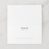 Chique zwart  strik bruiloft gevouwen plaats kaart plaatskaartje (Buitenkant ongevouwen)