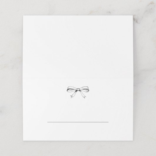 Chique zwart  strik bruiloft gevouwen plaats kaart plaatskaartje (Buitenkant ongevouwen)