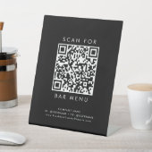 Chique Zwart Typografie Bar Menu QR Code Reclamebord Met Voetstuk (Insitu)