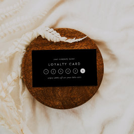 Chique zwart typografie zakelijke beloning 6 punch klantenkaartje