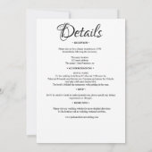 Chique zwart wit bloemig alles in een kalligrafie kaart (Achterkant)