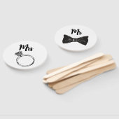 Chique zwart & wit bruid of bruidegom bruiloft spe handwaaier (Niet-gemonteerd)