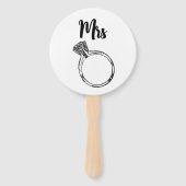 Chique zwart & wit bruid of bruidegom bruiloft spe handwaaier (Voorkant)