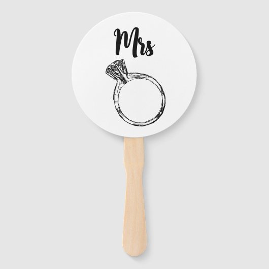 Chique zwart & wit bruid of bruidegom bruiloft spe handwaaier (Voorkant)