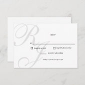 Chique zwart-wit bruiloft RSVP Kaart (Voorkant / Achterkant)