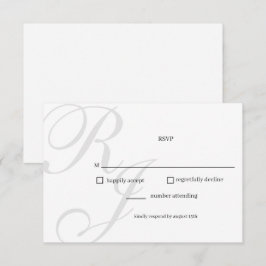 Chique zwart-wit bruiloft RSVP Kaart