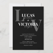 Chique zwart-wit bruiloft uitnodiging (Voorkant)
