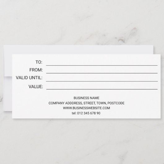 CHIQUE ZWART WIT BUSINESS LOGO CADEAUBON (Achterkant)