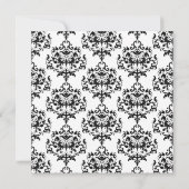 Chique Zwart & Wit Damask Bruidsdouche Uitnodiging (Achterkant)