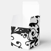 Chique zwart-wit damast bruiloft gunst doos bedankdoosjes (Geopend)