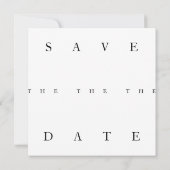 Chique zwart wit eenvoudige typografie bruiloft save the date (Achterkant)