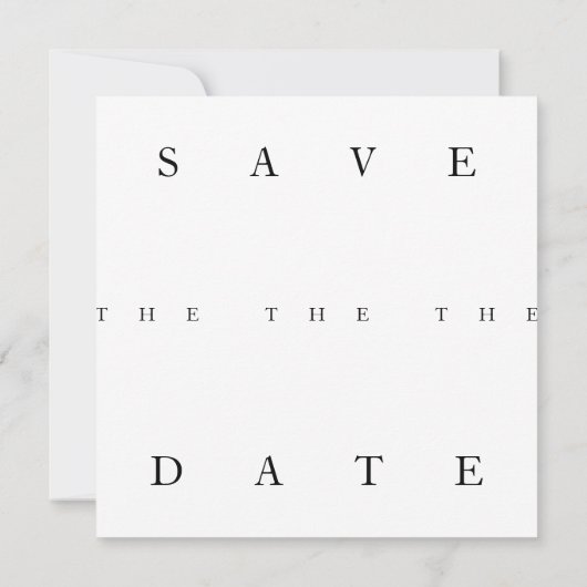 Chique zwart wit eenvoudige typografie bruiloft save the date (Achterkant)