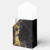 Chique Zwart Wit en Goud Marmer Favor Box Bedankdoosjes (Geopend)