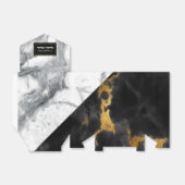 Chique Zwart Wit en Goud Marmer Favor Box Bedankdoosjes (Uitgevouwen)