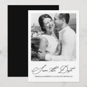 Chique zwart-wit foto save the date (Voorkant / Achterkant)