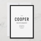 Chique Zwart Wit Fotografie Merk Note Kaart (Voorkant)