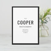 Chique Zwart Wit Fotografie Merk Note Kaart (Staand voorkant)