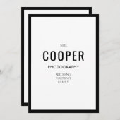 Chique Zwart Wit Fotografie Merk Note Kaart (Voorkant / Achterkant)
