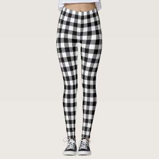 Chique zwart-wit geruit Gingham geruit Leggings