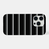 Chique zwart wit gestreept iPhone hoesje (Achterkant horizontaal)