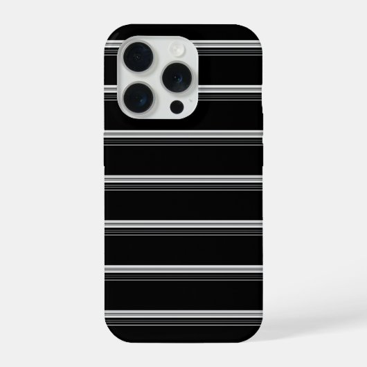 Chique zwart wit gestreept iPhone hoesje (Achterkant)