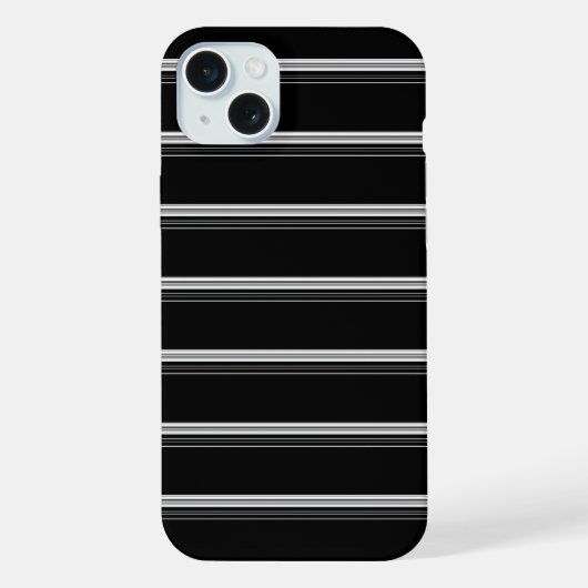 Chique zwart wit gestreept iPhone hoesje (Achterkant)