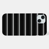 Chique zwart wit gestreept iPhone hoesje (Achterkant horizontaal)