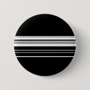 Chique zwart wit gestreept ronde button 5,7 cm