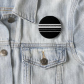 Chique zwart wit gestreept ronde button 5,7 cm (In situ)