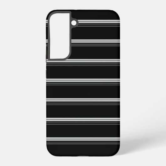 Chique zwart wit gestreept samsung galaxy hoesje (Achterkant)