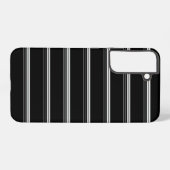 Chique zwart wit gestreept samsung galaxy hoesje (Achterkant horizontaal)