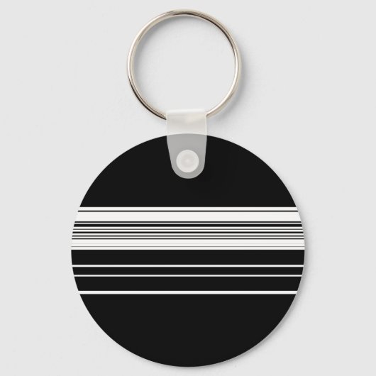 Chique zwart wit gestreept sleutelhanger (Voorkant)