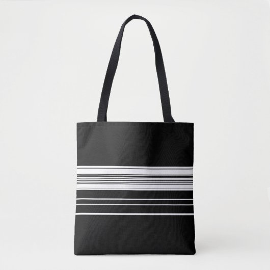 Chique zwart wit gestreept tote bag (Voorkant)