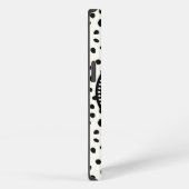 Chique zwart-wit luipaardprintpatroon met monogram iPhone hoesje (Rechterkant)