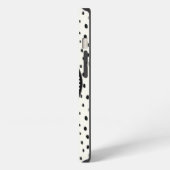 Chique zwart-wit luipaardprintpatroon met monogram iPhone hoesje (Linkerkant)