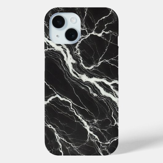 Chique zwart-wit marmerlook glamour Case-Mate iPhone case (Achterkant)